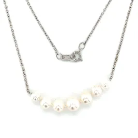 Add-a-Pearl Necklace with Seven White Pearls in 10K White Gold