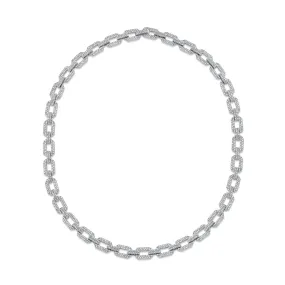 MEN'S DIAMOND PAVE FLAT GEO LINK NECKLACE