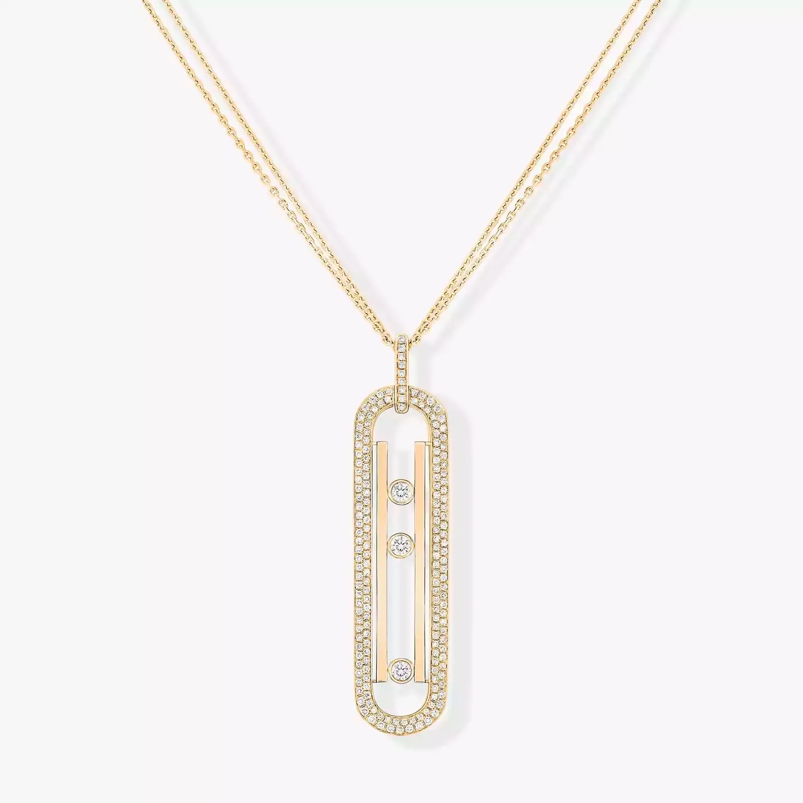 1.18ctw Yellow Gold Diamond Move 10th Anniversary Necklace