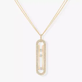 1.18ctw Yellow Gold Diamond Move 10th Anniversary Necklace