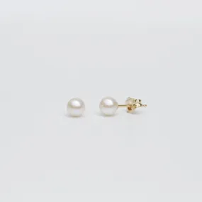 14k 5mm White Pearl Stud