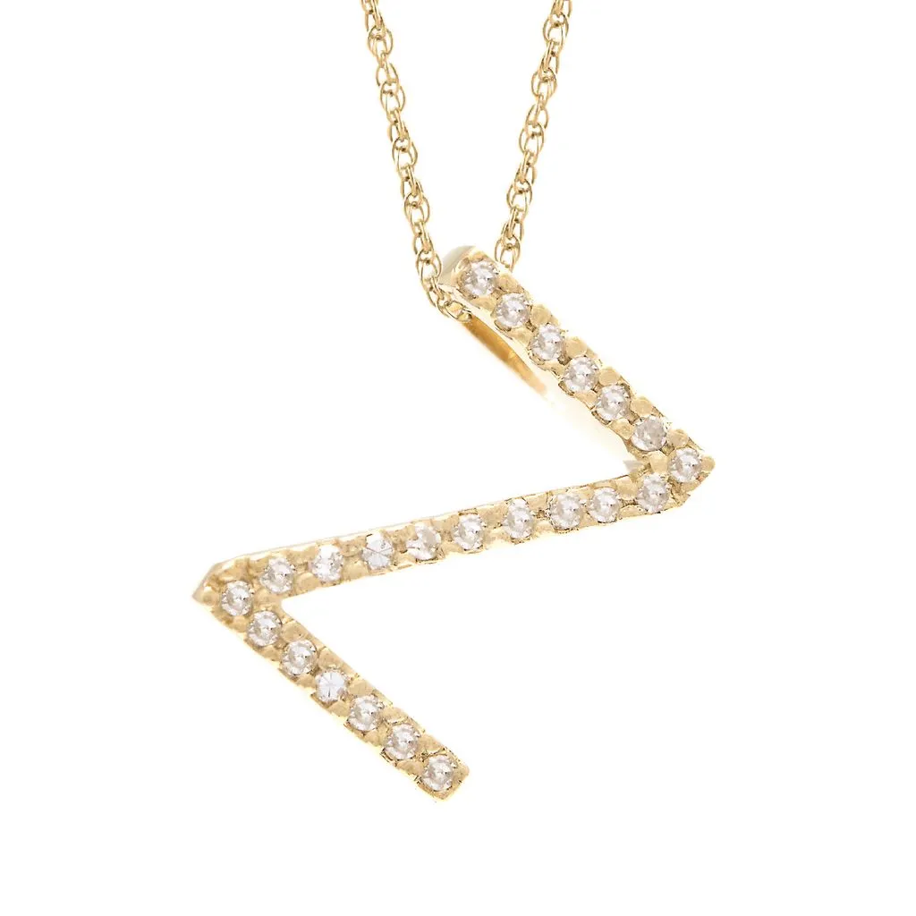 14k Diamond Initial Pendants. Available in White or Yellow Gold