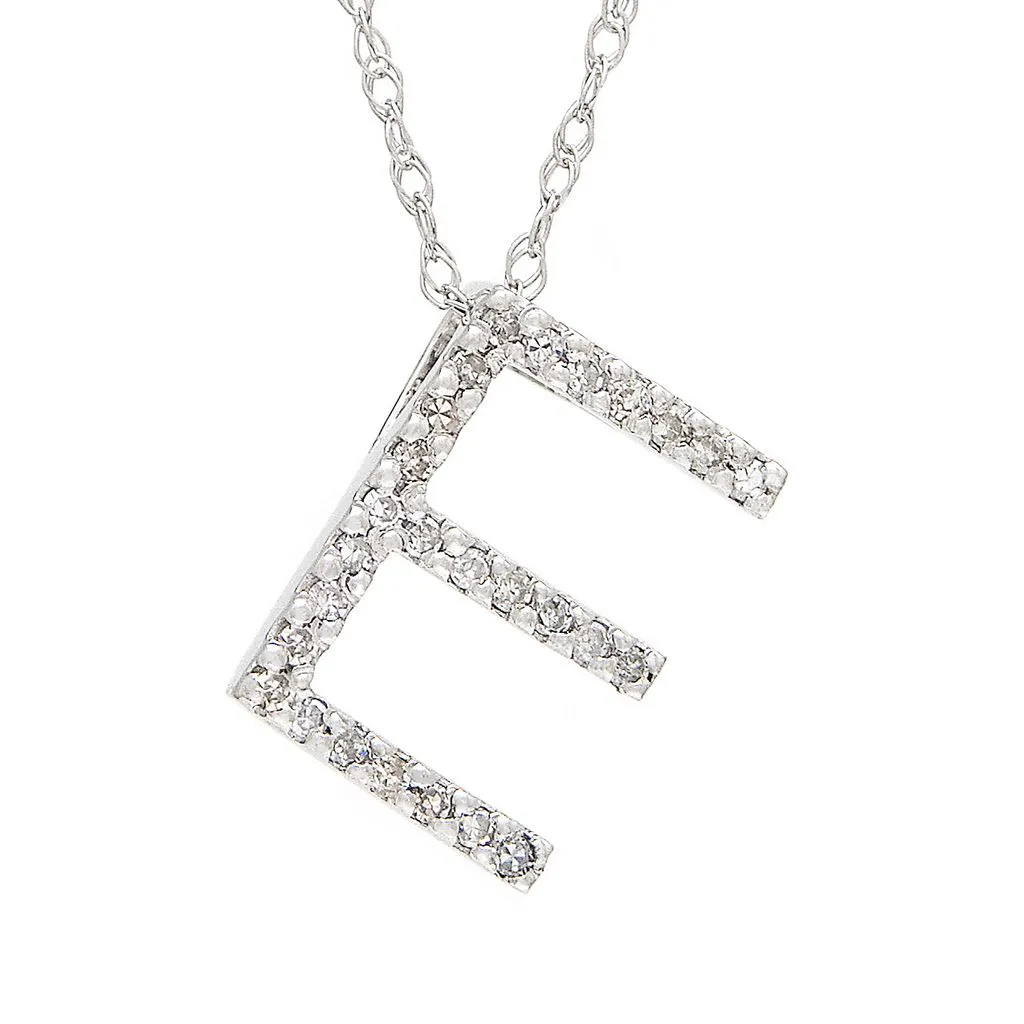 14k Diamond Initial Pendants. Available in White or Yellow Gold