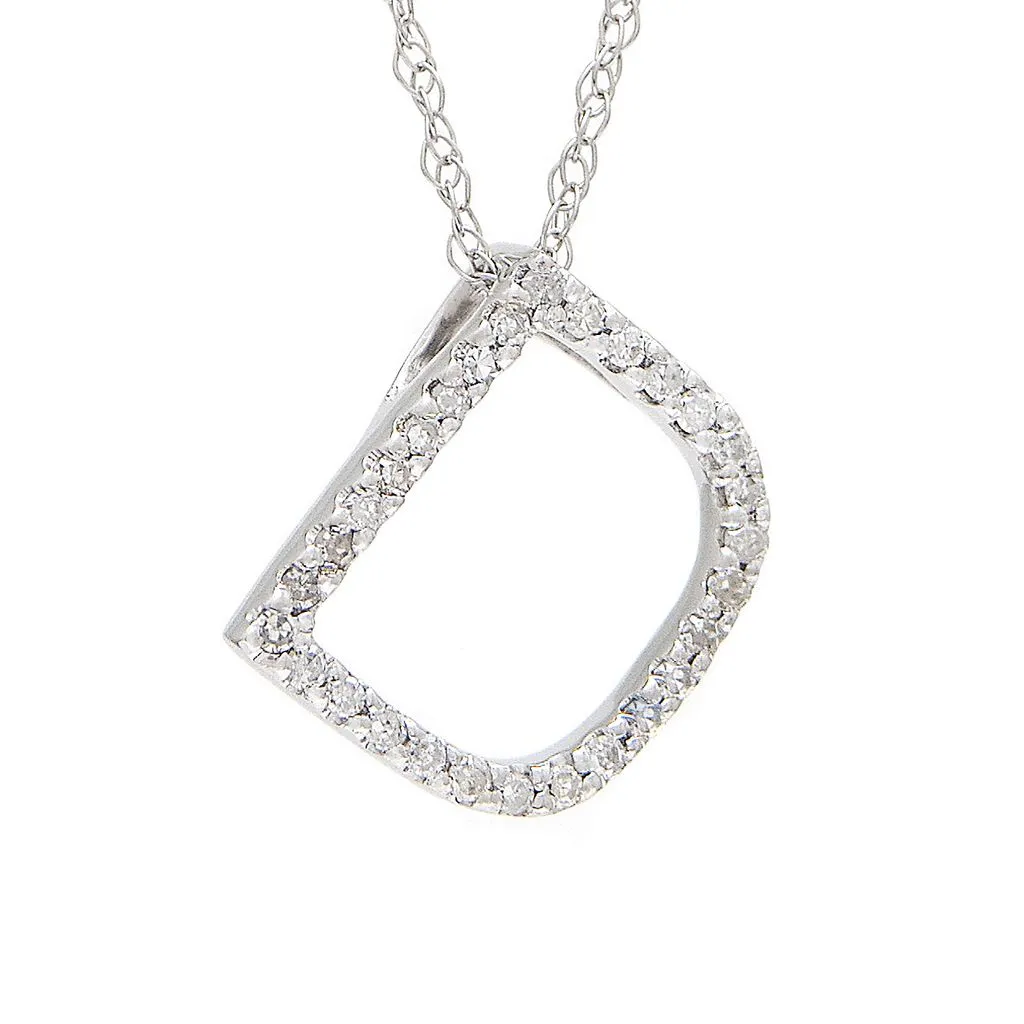 14k Diamond Initial Pendants. Available in White or Yellow Gold