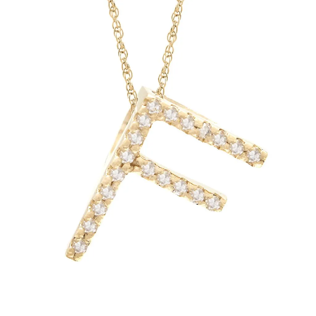 14k Diamond Initial Pendants. Available in White or Yellow Gold