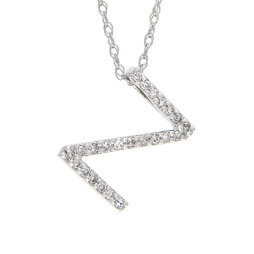 14k Diamond Initial Pendants. Available in White or Yellow Gold