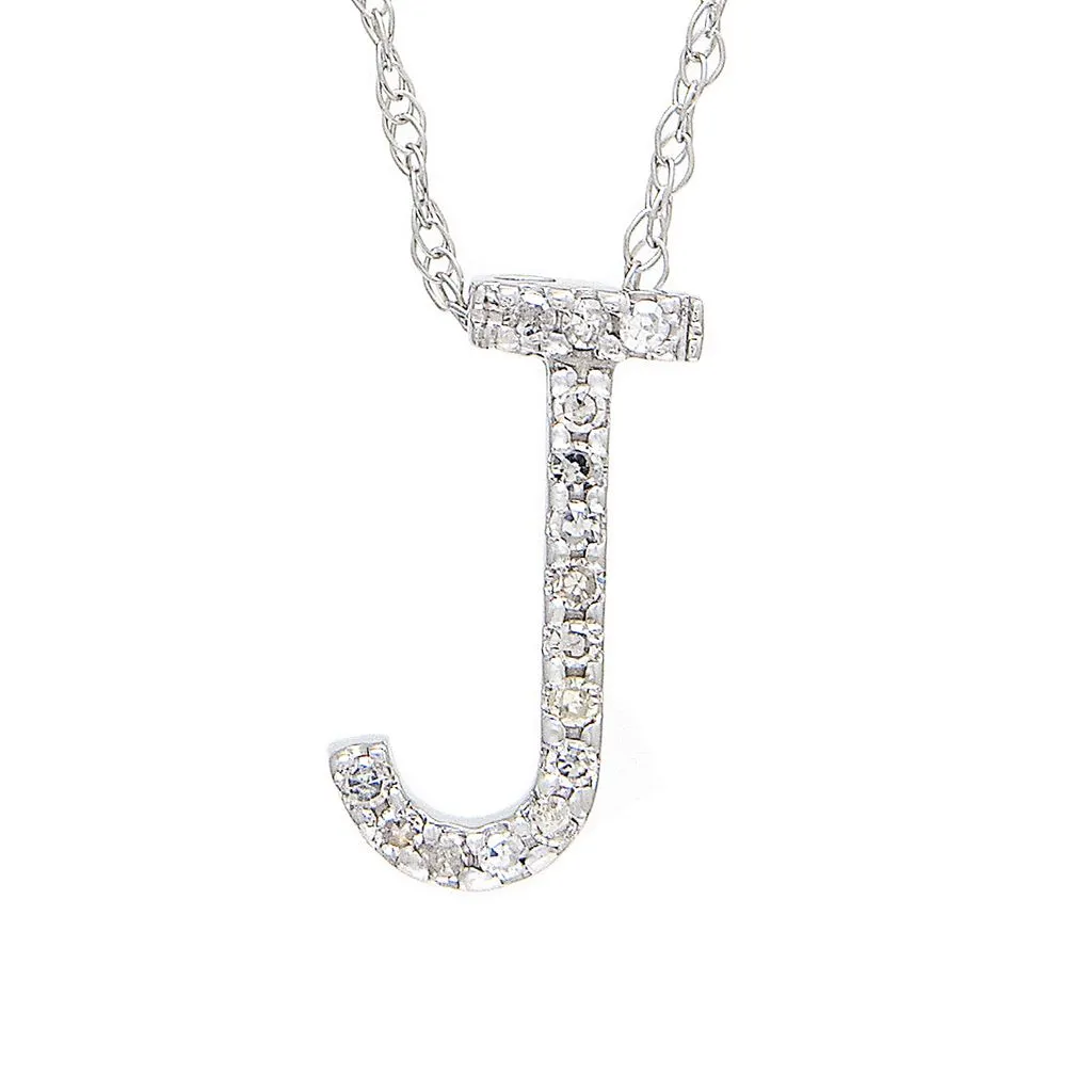 14k Diamond Initial Pendants. Available in White or Yellow Gold