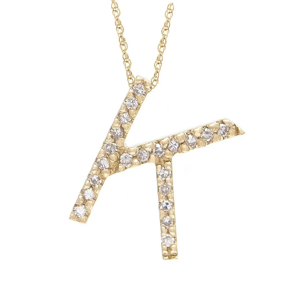 14k Diamond Initial Pendants. Available in White or Yellow Gold