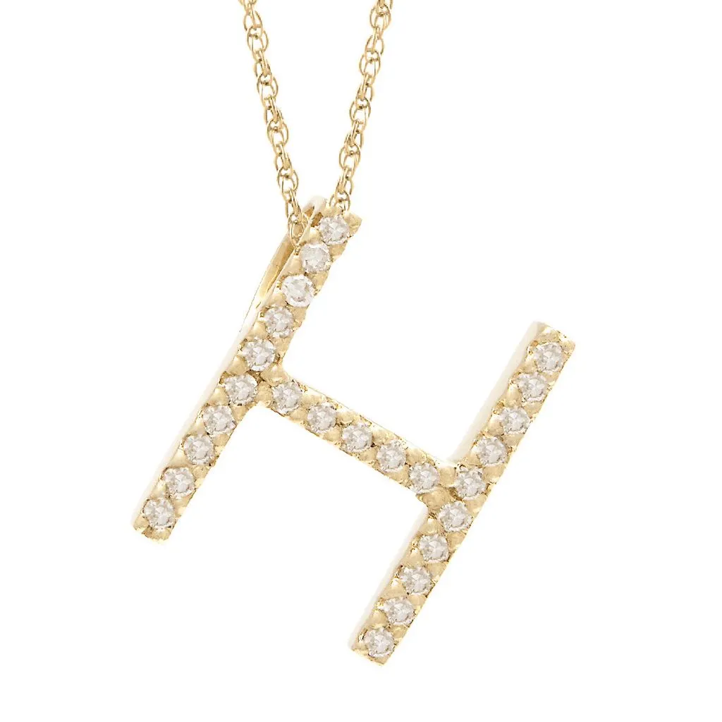 14k Diamond Initial Pendants. Available in White or Yellow Gold