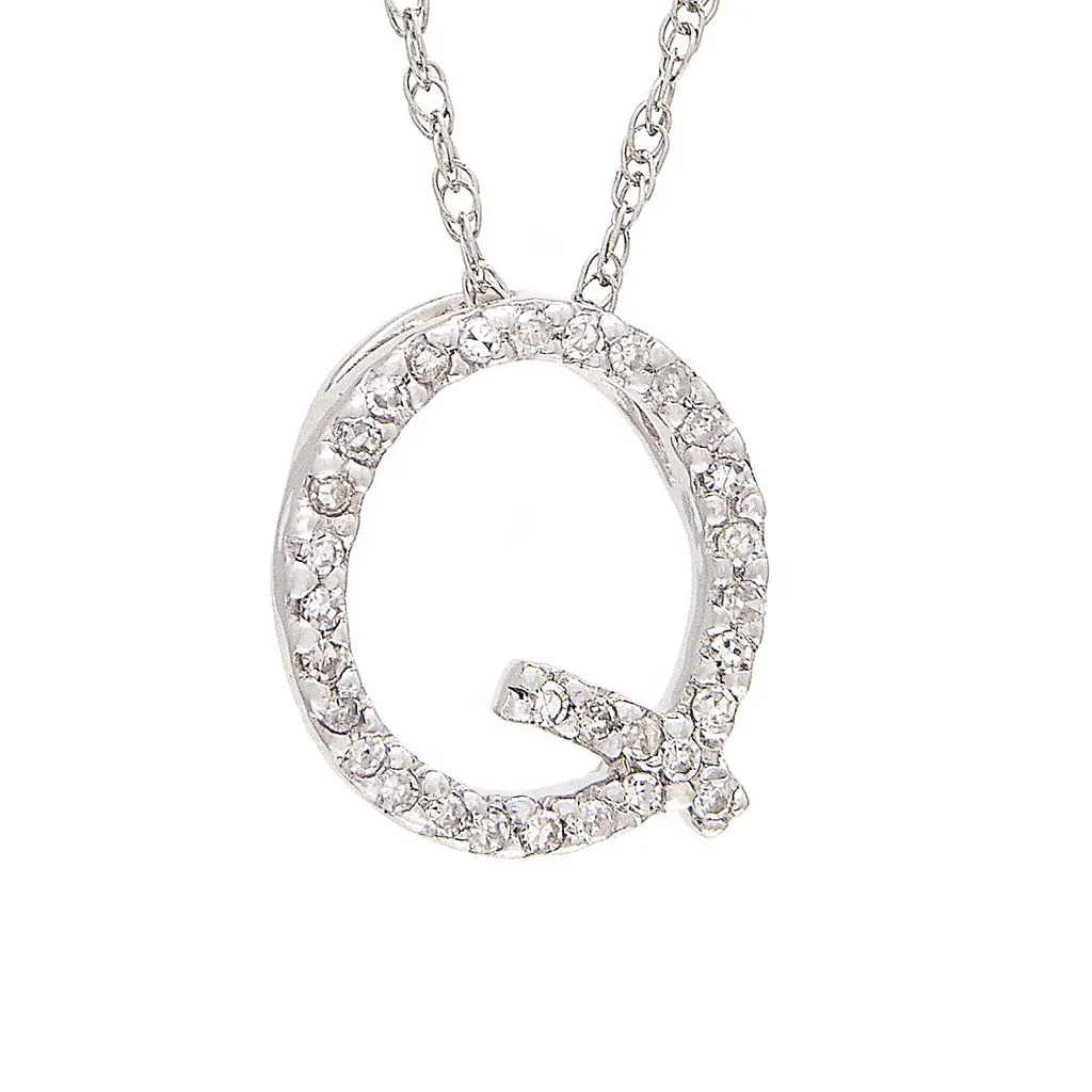 14k Diamond Initial Pendants. Available in White or Yellow Gold