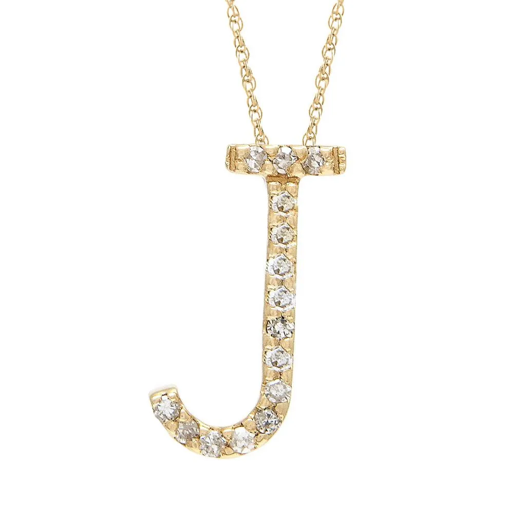 14k Diamond Initial Pendants. Available in White or Yellow Gold