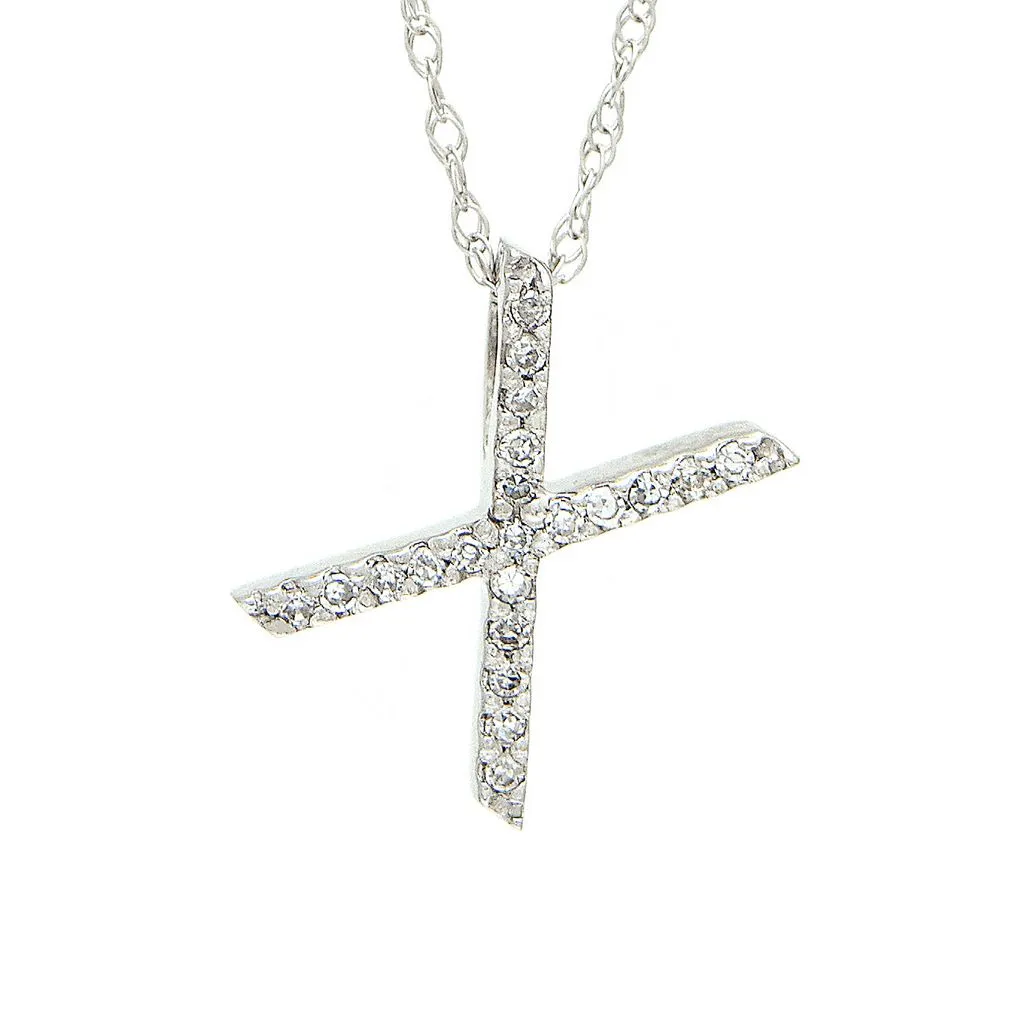 14k Diamond Initial Pendants. Available in White or Yellow Gold