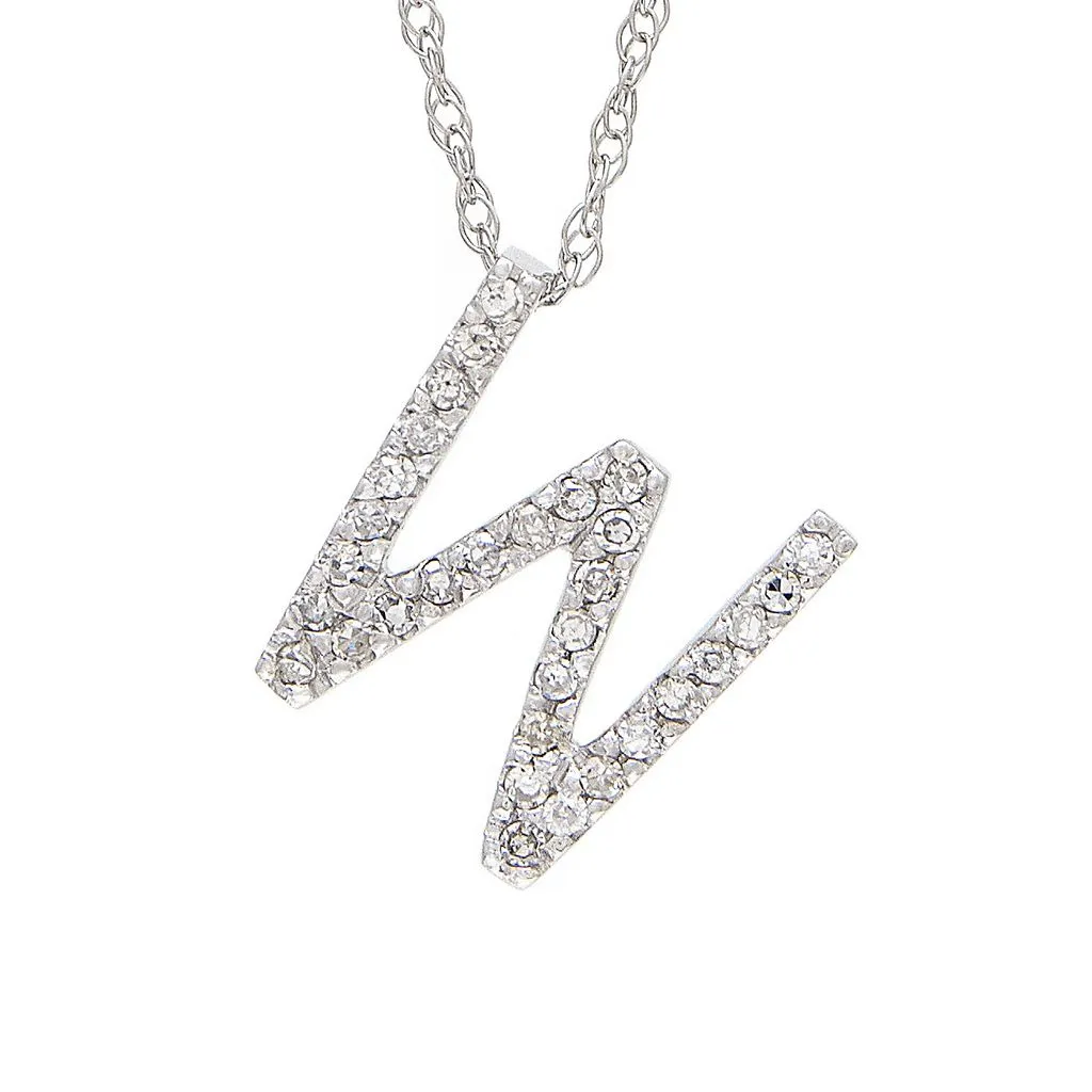 14k Diamond Initial Pendants. Available in White or Yellow Gold