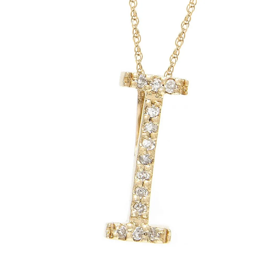 14k Diamond Initial Pendants. Available in White or Yellow Gold