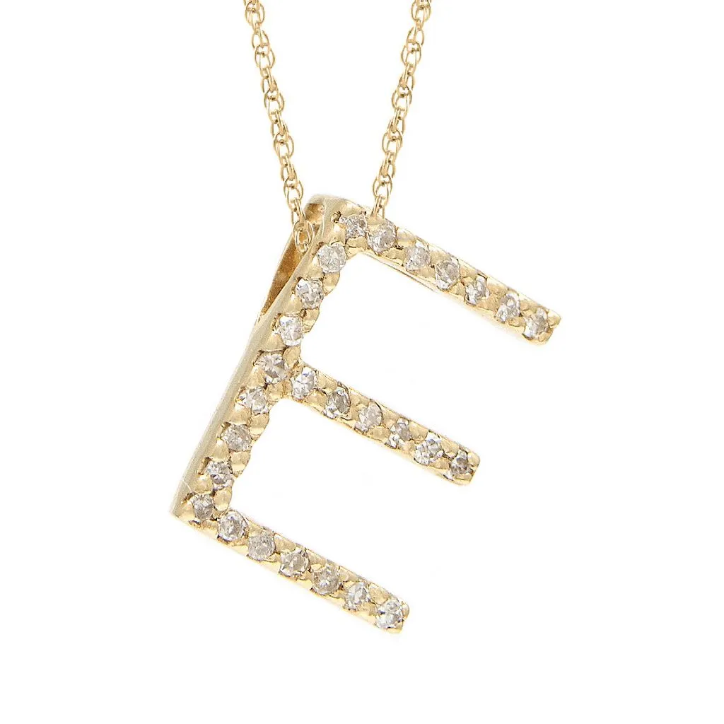 14k Diamond Initial Pendants. Available in White or Yellow Gold