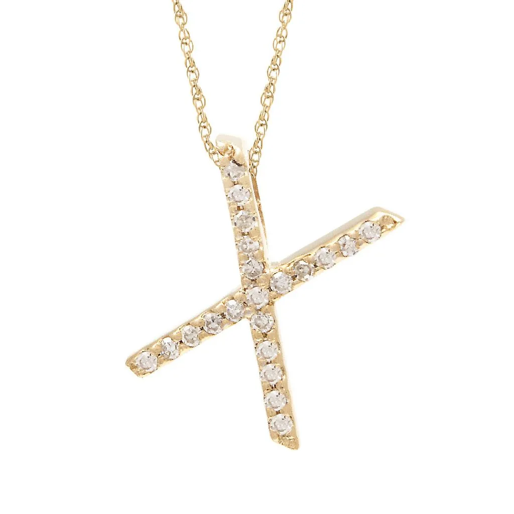 14k Diamond Initial Pendants. Available in White or Yellow Gold