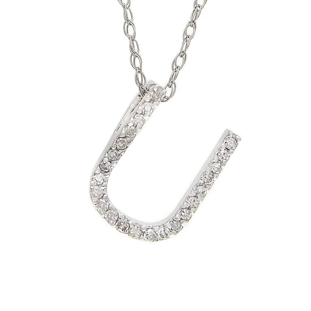 14k Diamond Initial Pendants. Available in White or Yellow Gold