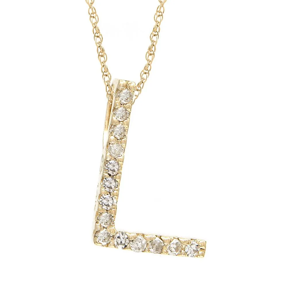 14k Diamond Initial Pendants. Available in White or Yellow Gold