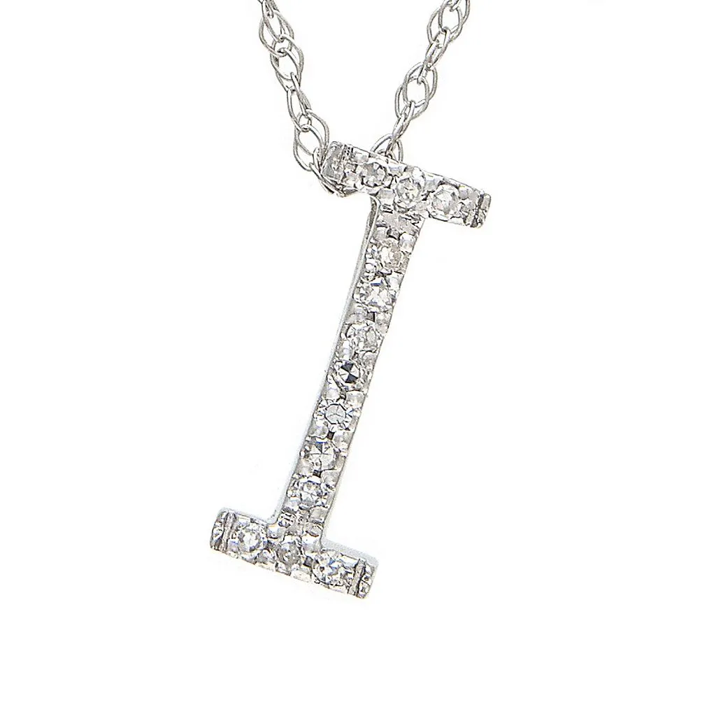 14k Diamond Initial Pendants. Available in White or Yellow Gold