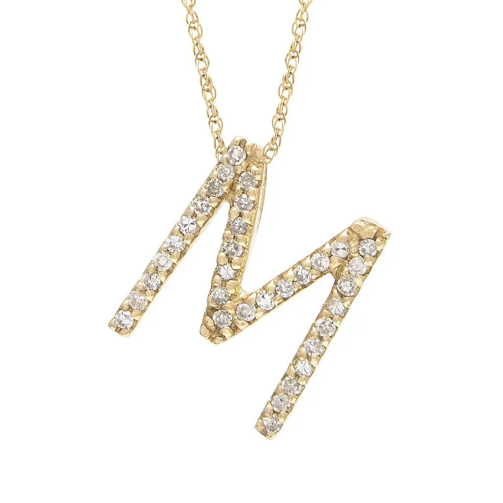 14k Diamond Initial Pendants. Available in White or Yellow Gold