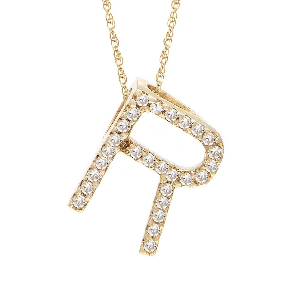 14k Diamond Initial Pendants. Available in White or Yellow Gold