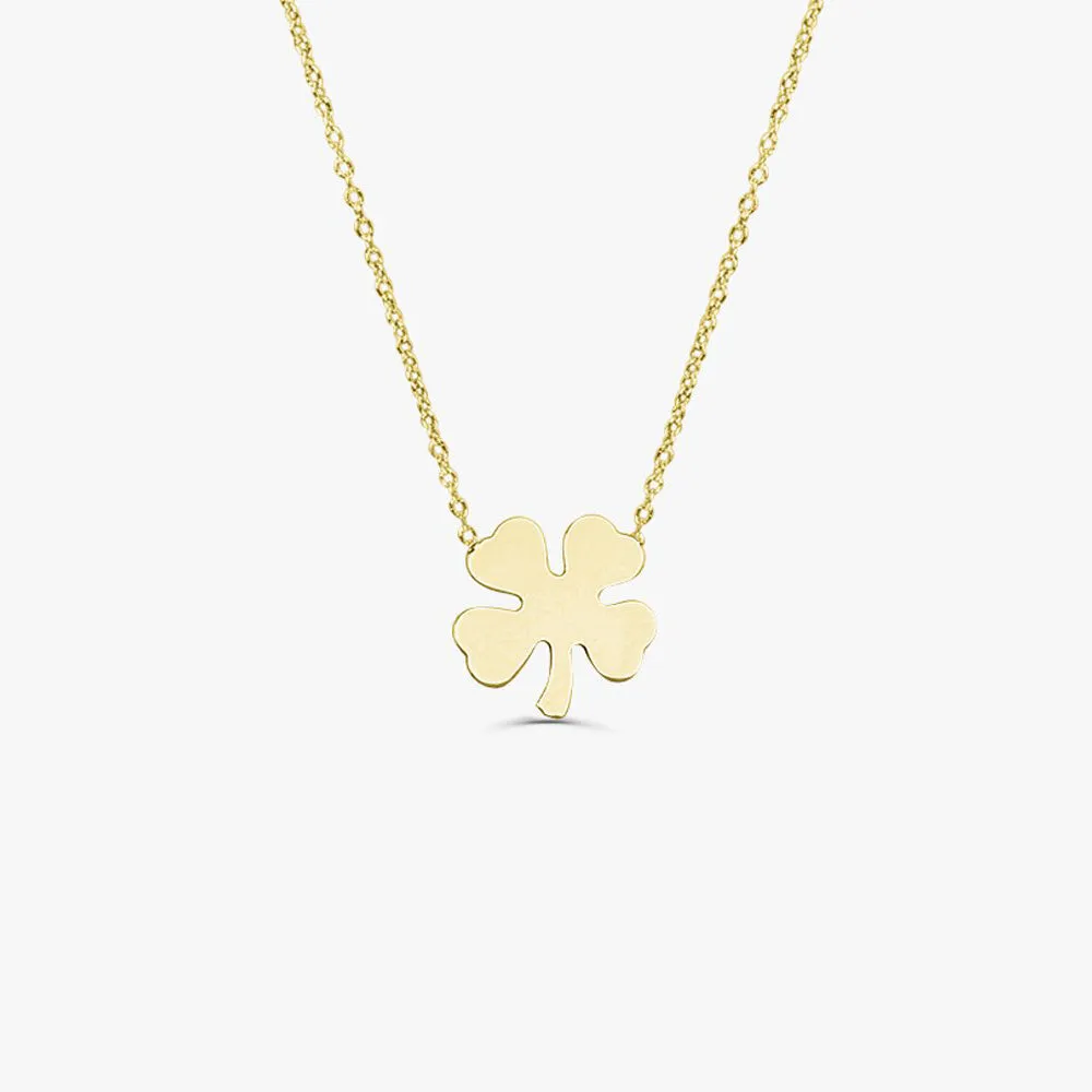 14K Four Leaf Clover Charm Necklace