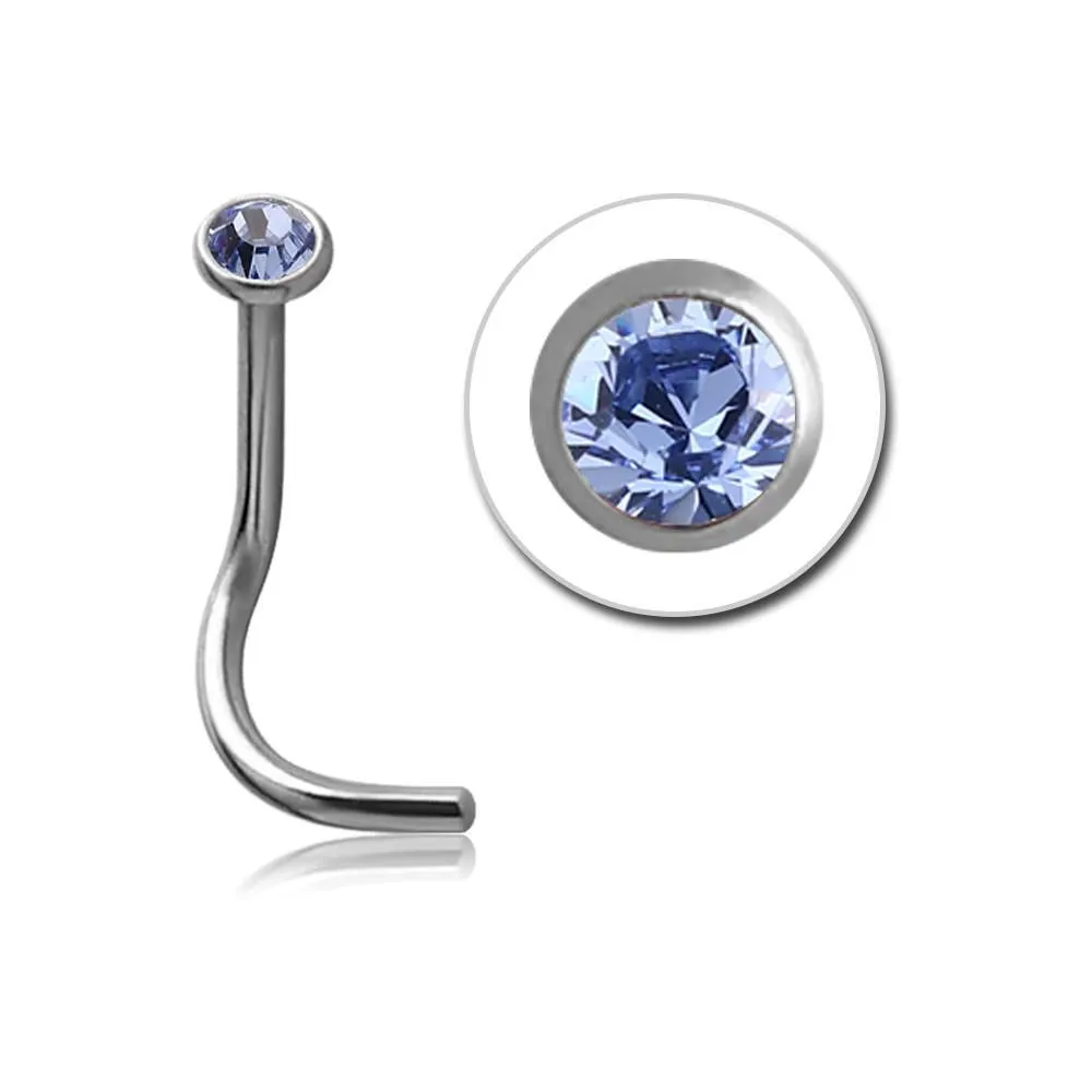 18 Gauge | Light Sapphire Surgical Steel Nose Stud