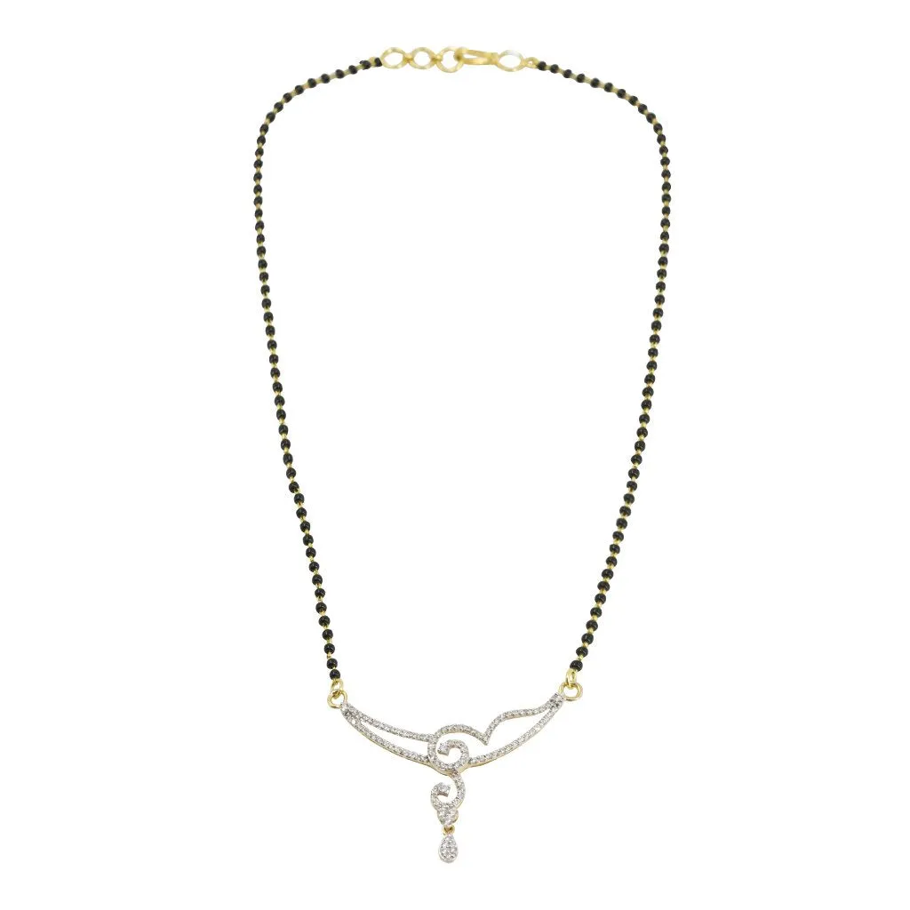 18K Yellow Gold Diamond Mangalsutra Chain W/ 0.74ct VS Diamonds & Asymmetric Open Pendant