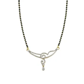 18K Yellow Gold Diamond Mangalsutra Chain W/ 0.74ct VS Diamonds & Asymmetric Open Pendant