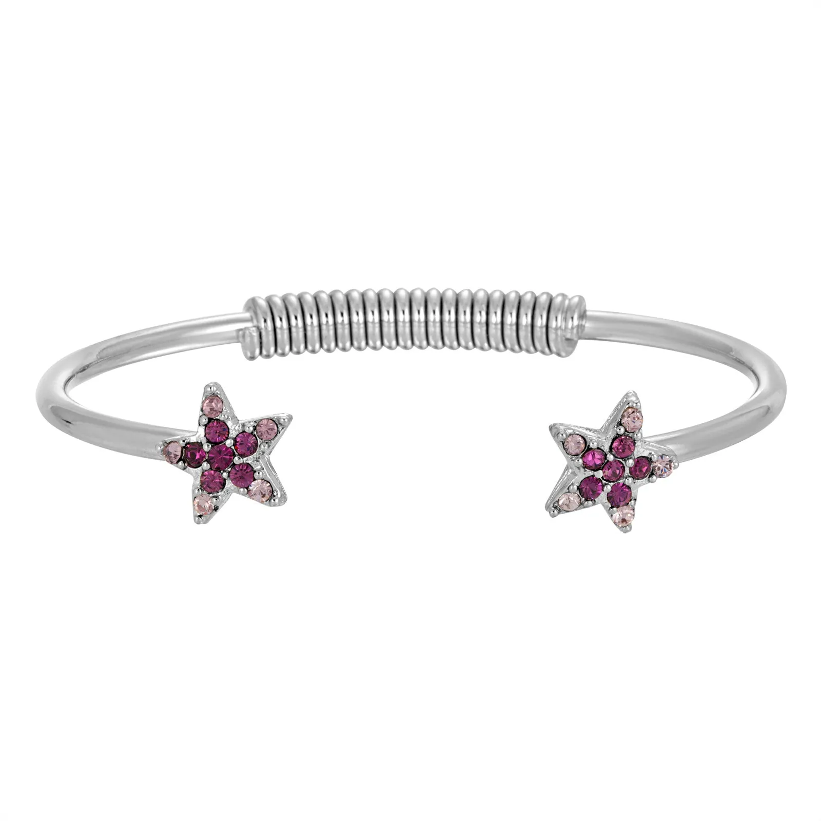 1928 Jewelry Austrian Crystal Star Spring Cuff Bracelet