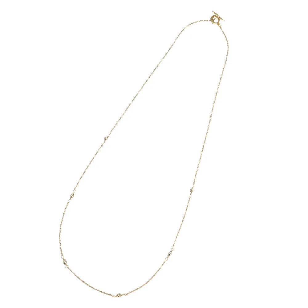 22K Gold Plated Ball Station Necklace