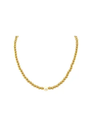 3mm Gold Filled with Pearl Statement Choker Necklace