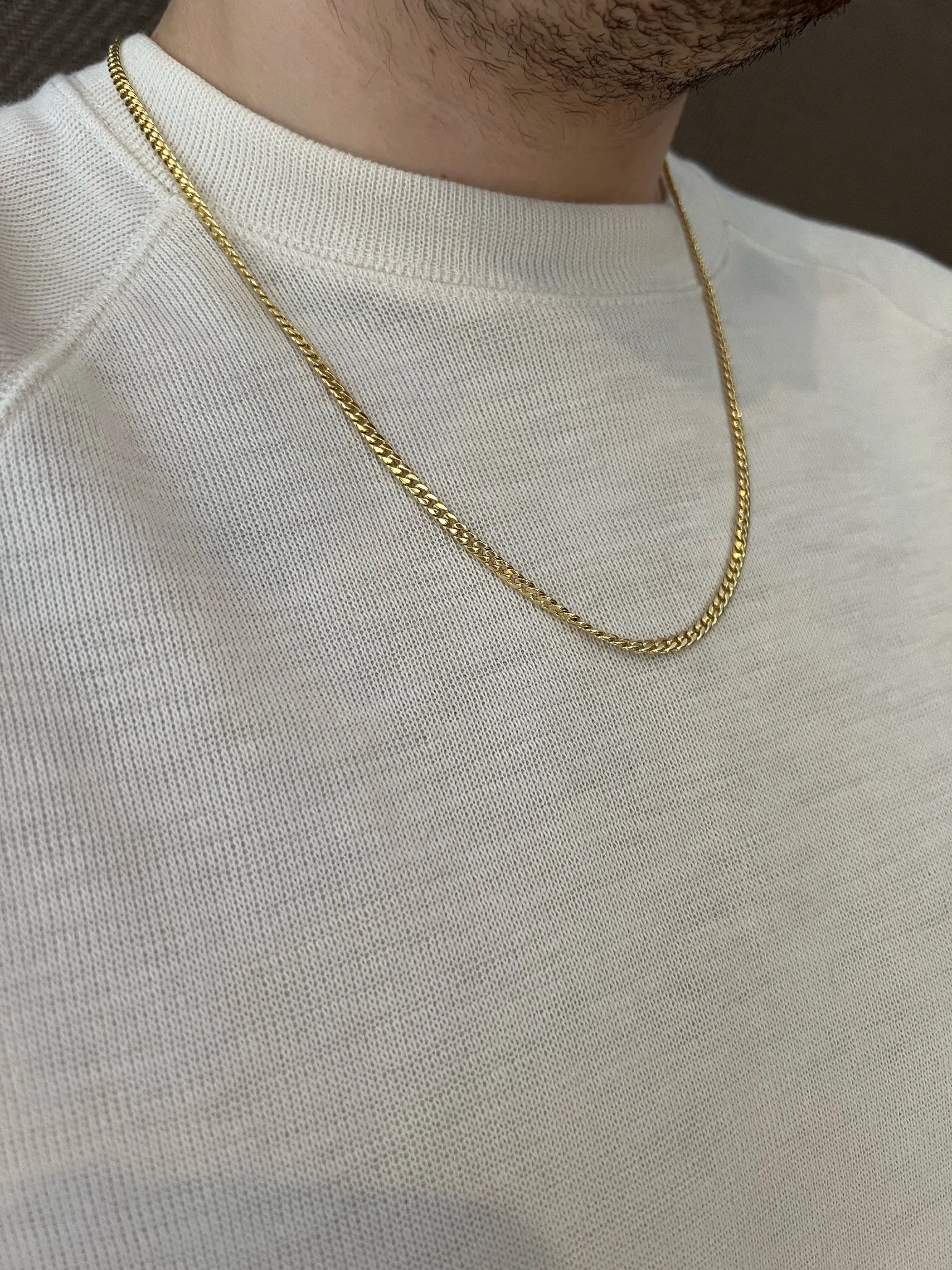 3mm Hollow Miami Chain Necklace