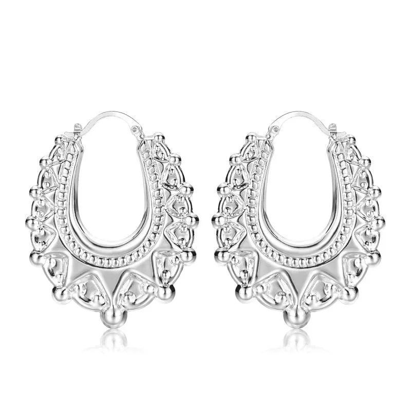 48mm Silver Filled Oval Gypsy Creole Lightweight Earrings