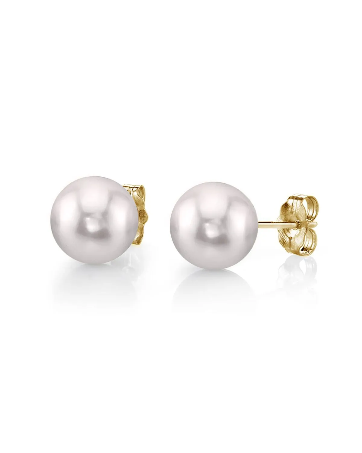 6.5-7.0mm White Akoya Round Pearl Stud Earrings