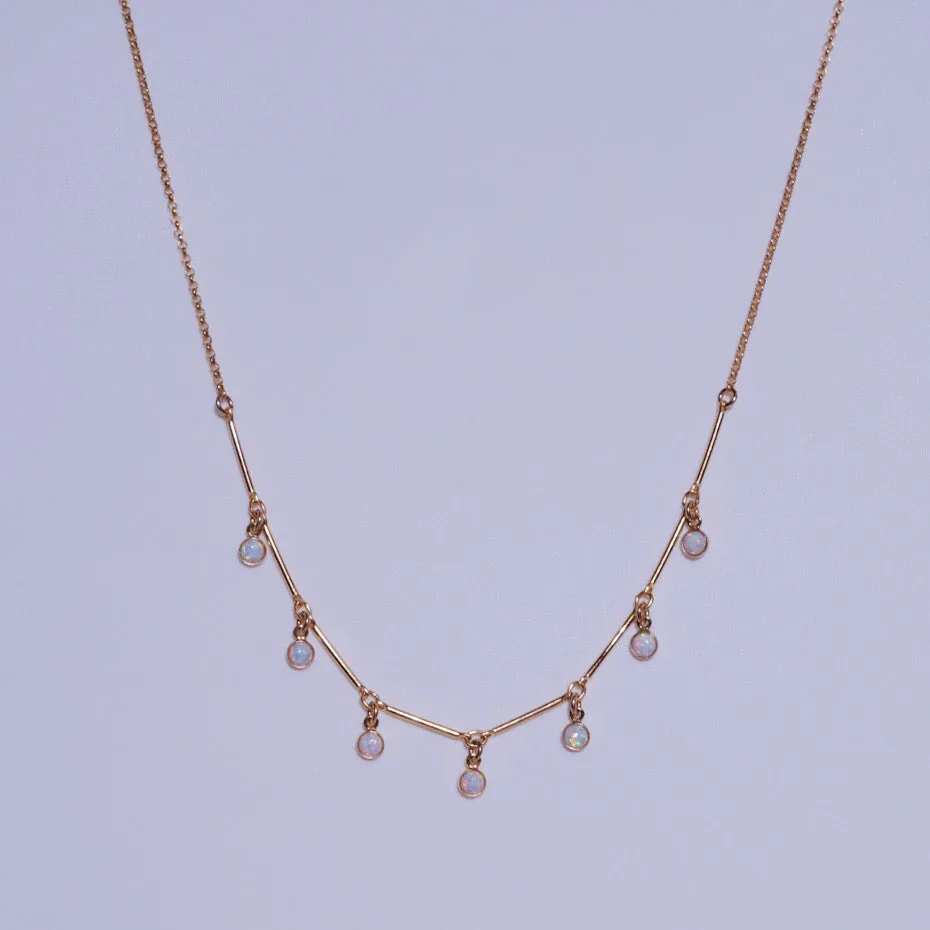 7 Station Opalescent Pendant Necklace