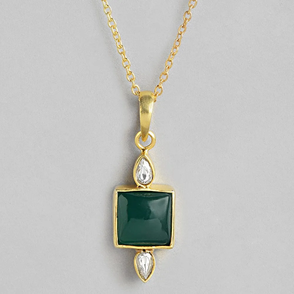 92.5 Silver Serene Green Onyx Necklace