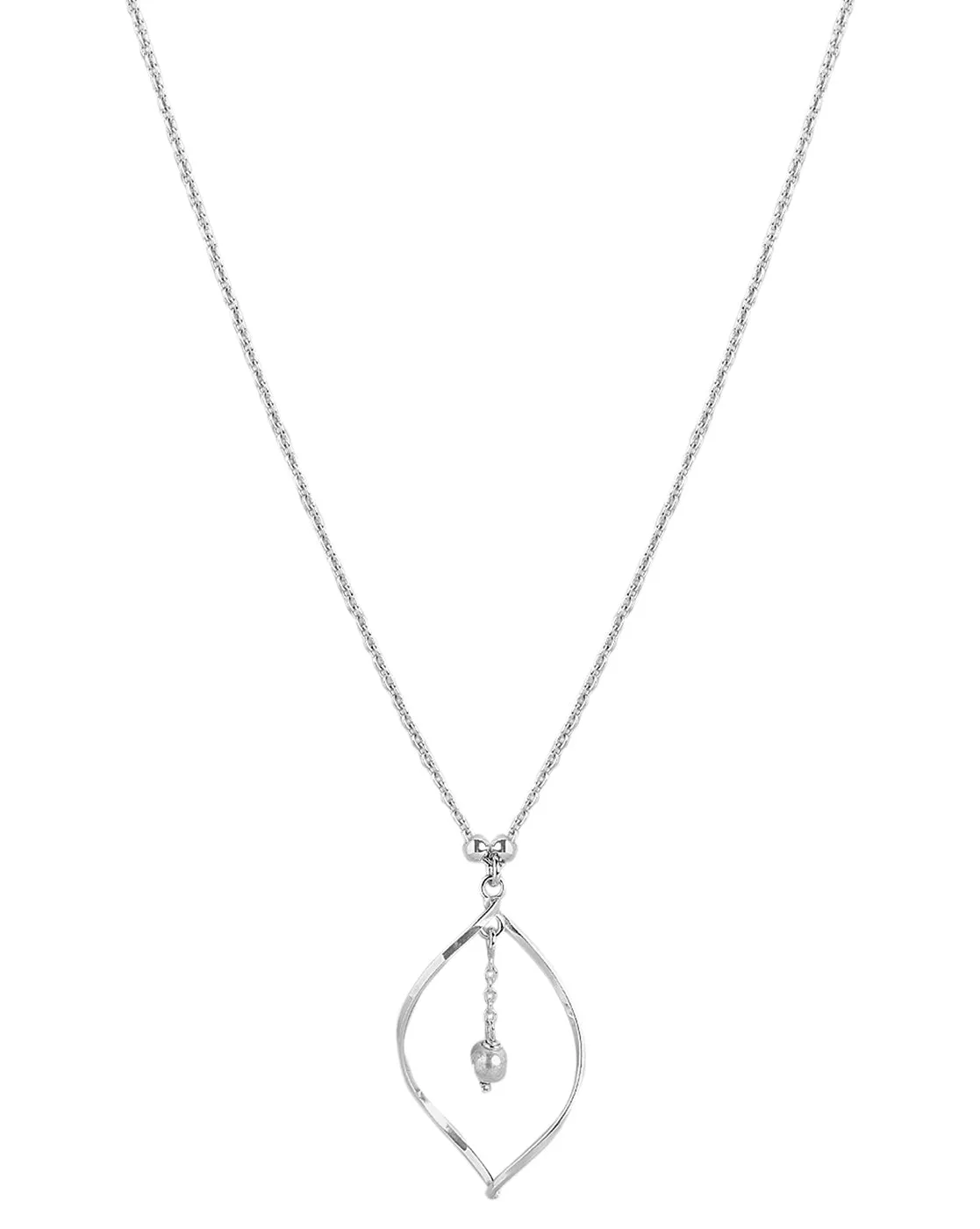 925 Sterling Silver Dangling Geometric Pendant And Chain With Rhodium Plating