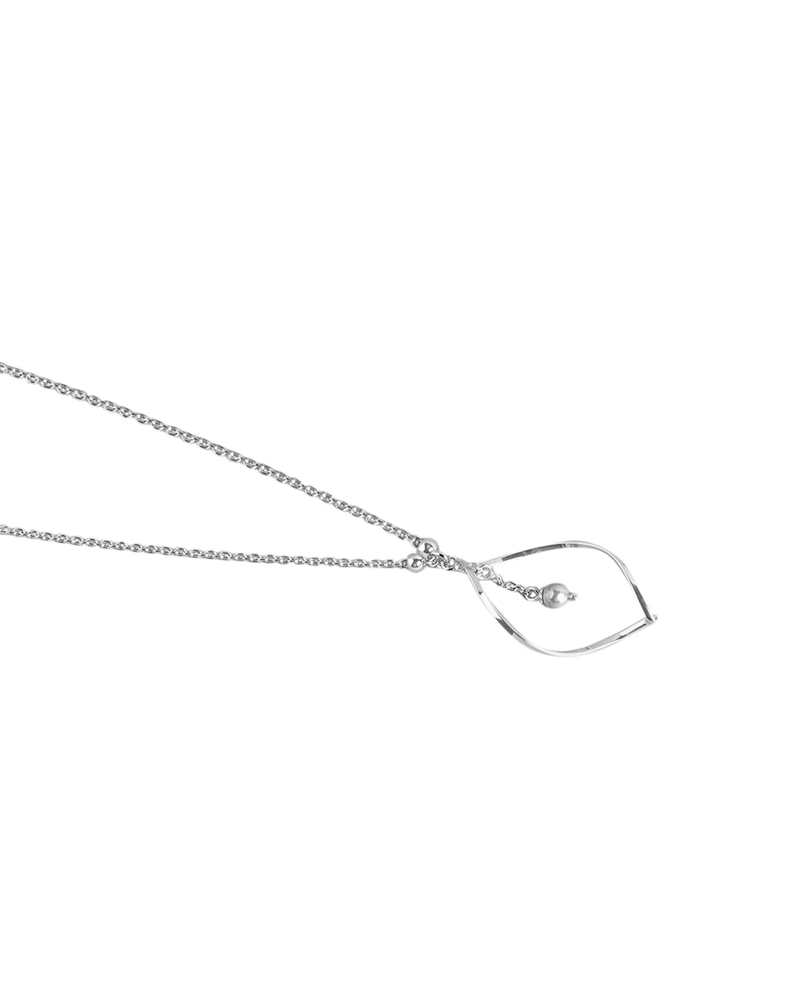 925 Sterling Silver Dangling Geometric Pendant And Chain With Rhodium Plating