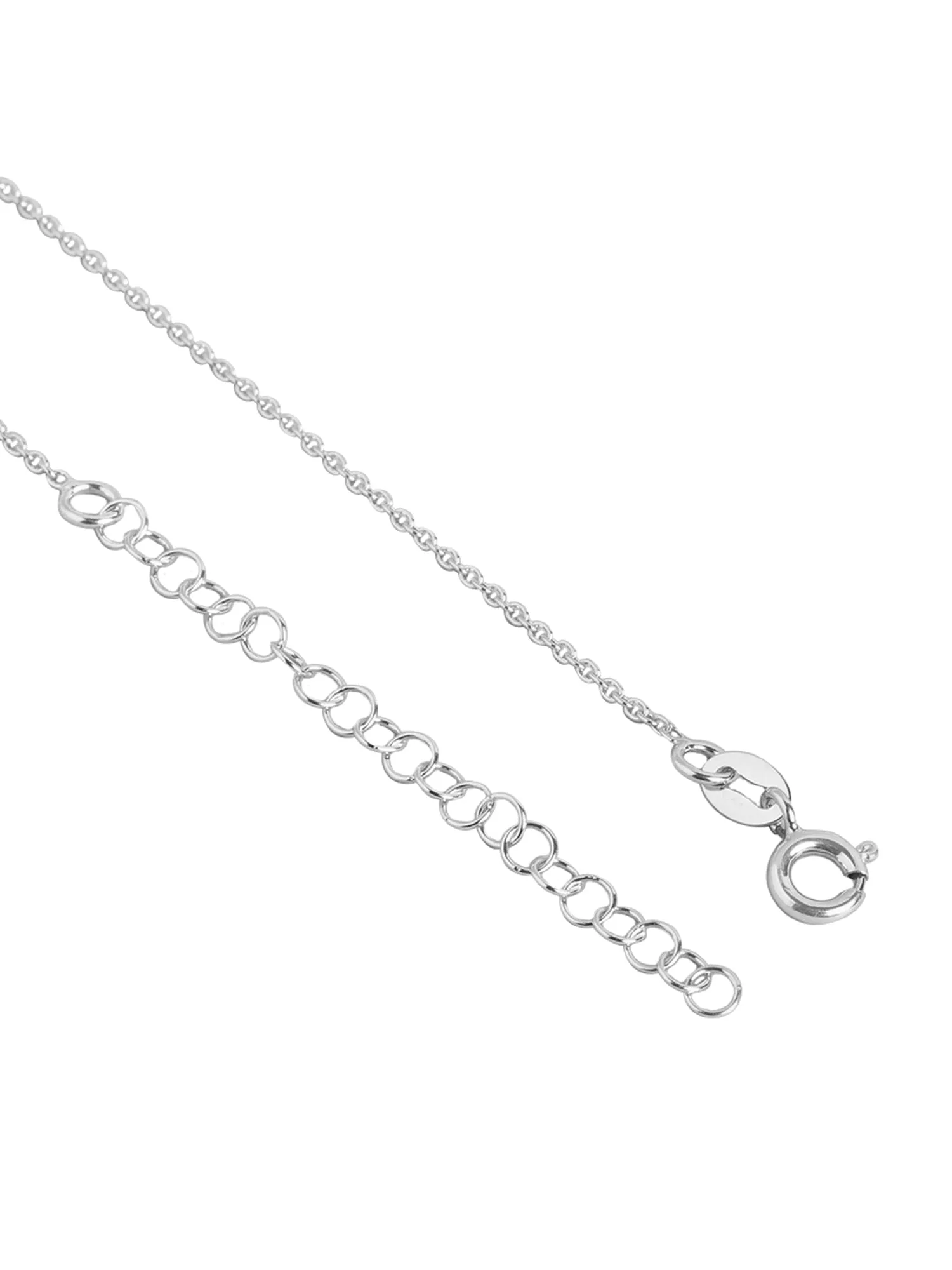 925 Sterling Silver Dangling Infinity & Solitaire With Rhodium Plated Double Chain Necklace