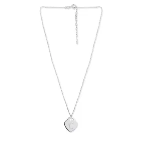 925 Sterling Silver Rhodium Plated And Alphabet Pendant With Chain For Women