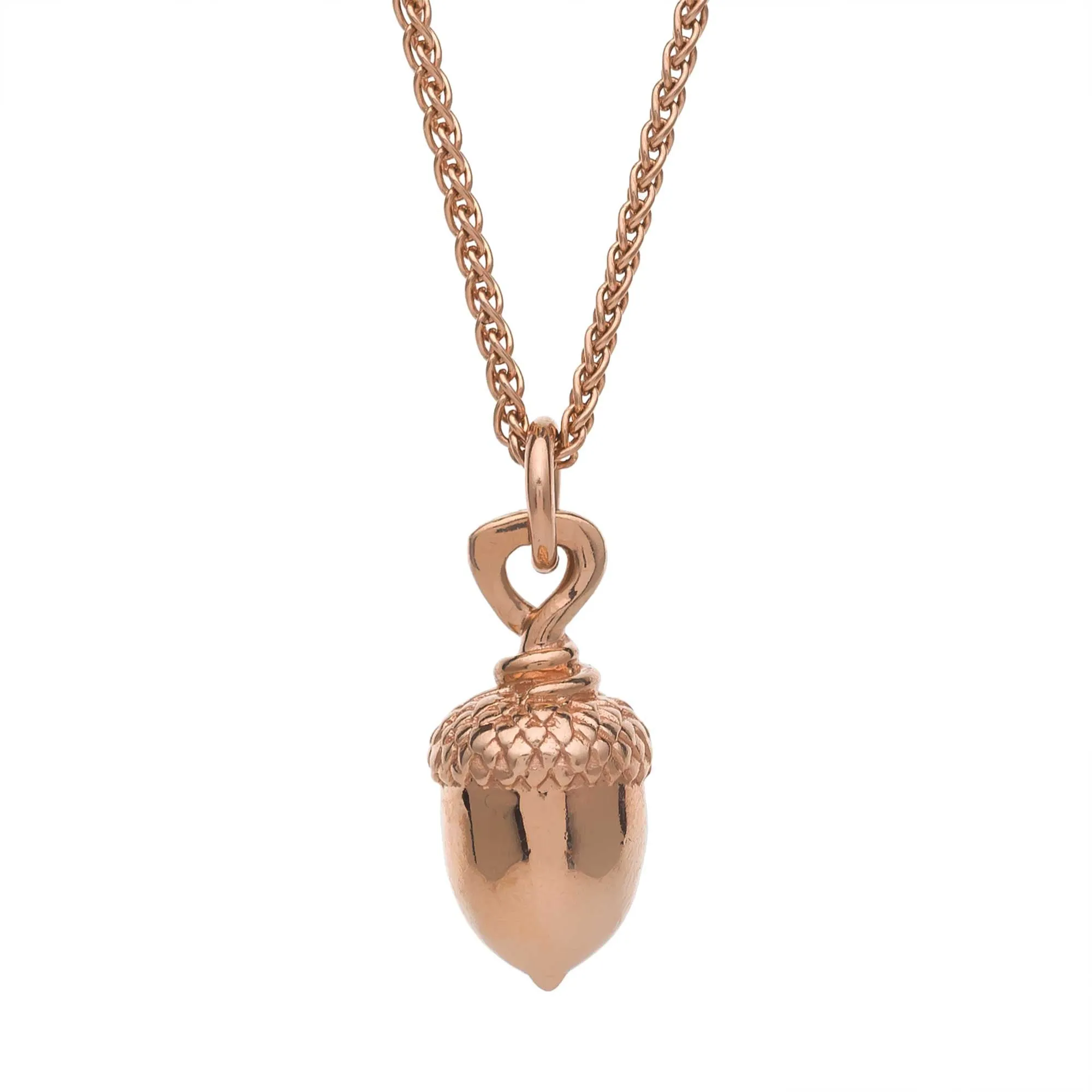 Acorn Solid Rose Gold Necklace