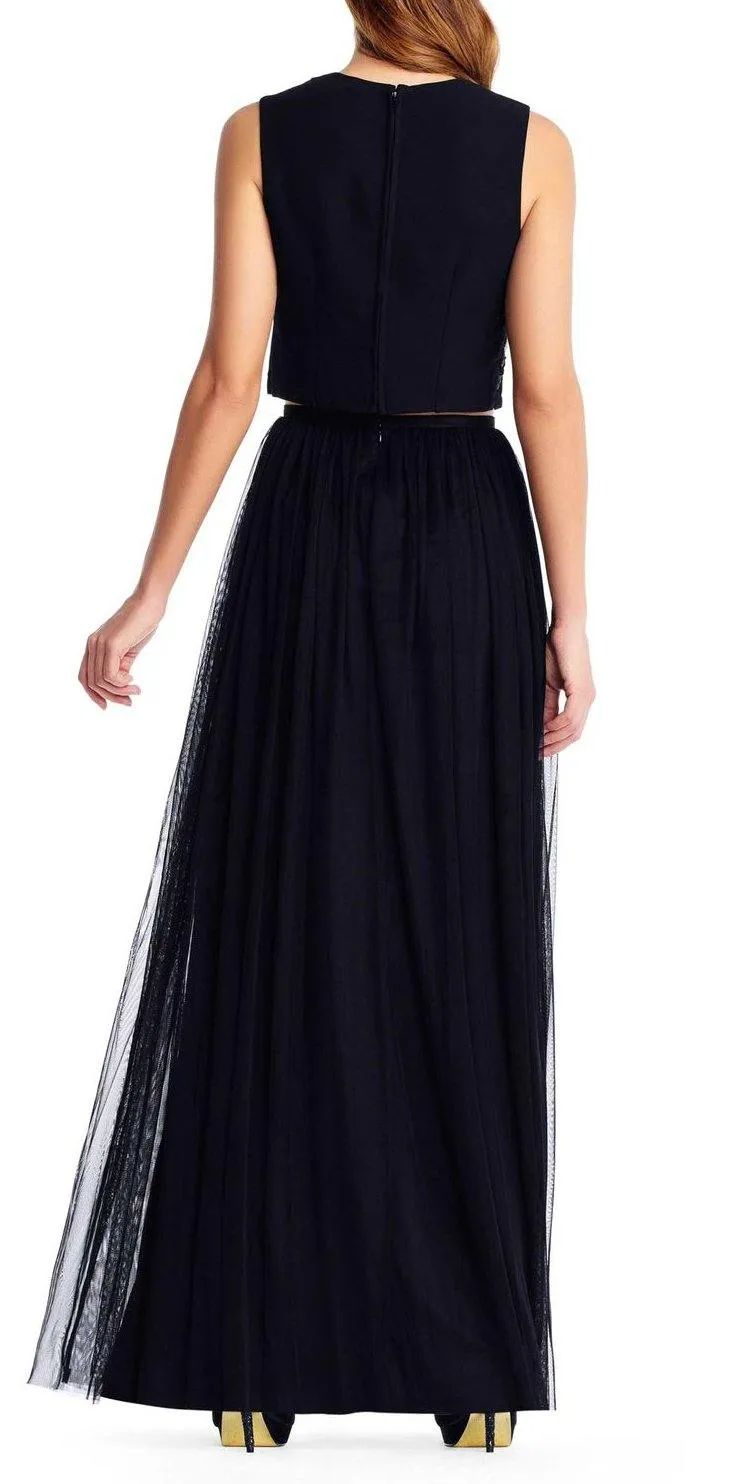 Adrianna Papell AP1E203115 Sleeveless Crepe Top Long Prom Dress