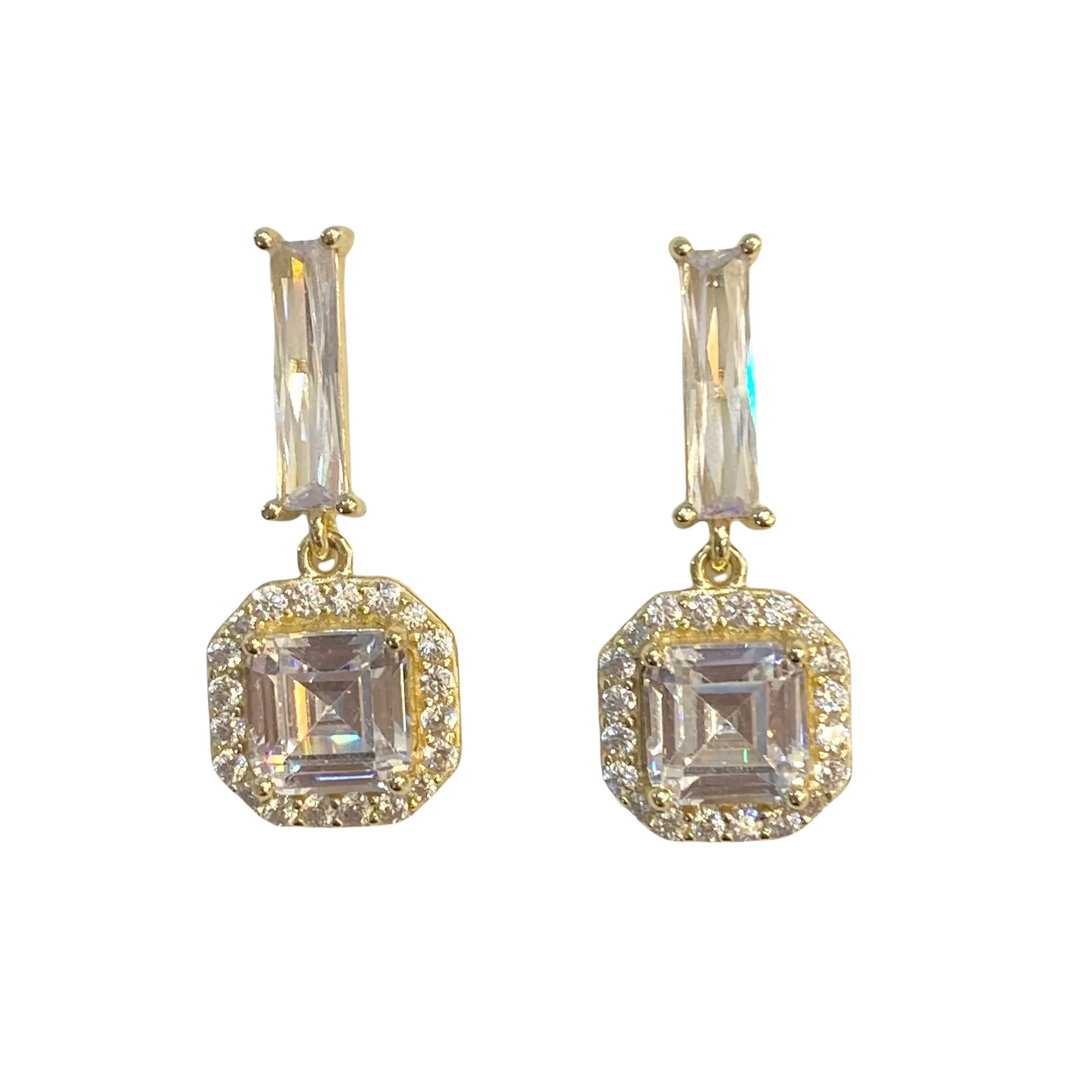 Adriene Baguette Drop Studs