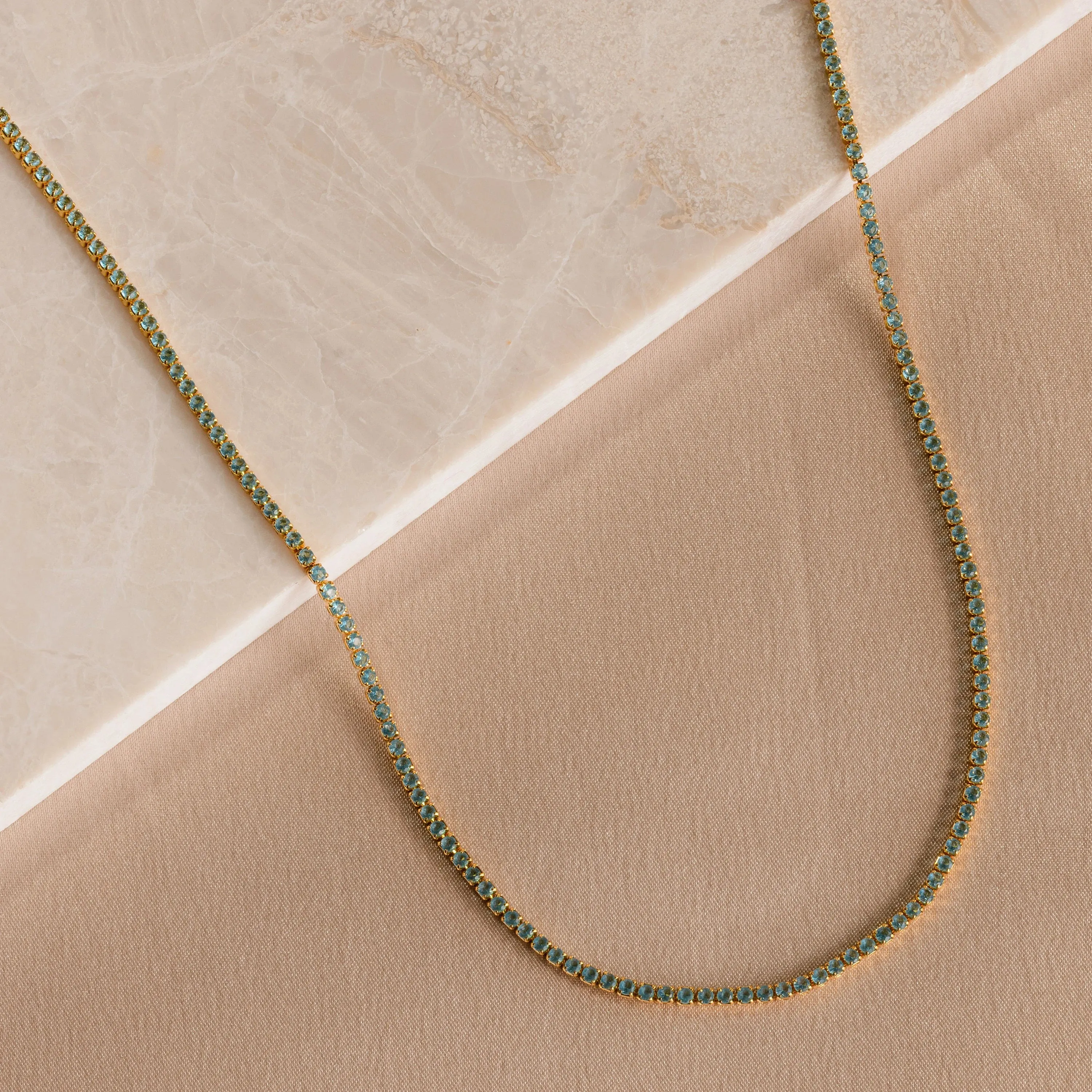 Aquamarine Tennis Choker Necklace