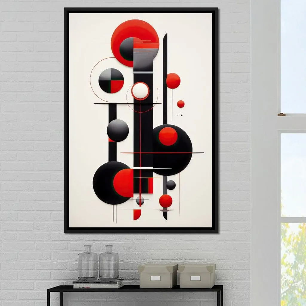 Architectural Symphony in Red and Charcoal