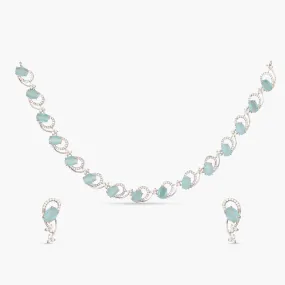 Ariyahi CZ Aqua Necklace Set