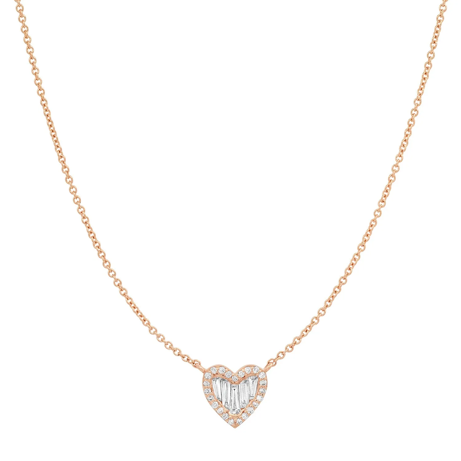 Baguette Beauty Diamond Heart Necklace