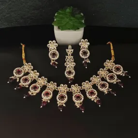 Bhavi Jewels Kundan Gold Plated Choker Necklace Set