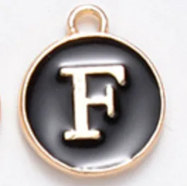 Black Initial Letter Charms - Add On to Necklace